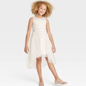 Girls' Hi-Lo Hem Sleeveless Dress - Cat & Jack, Cream